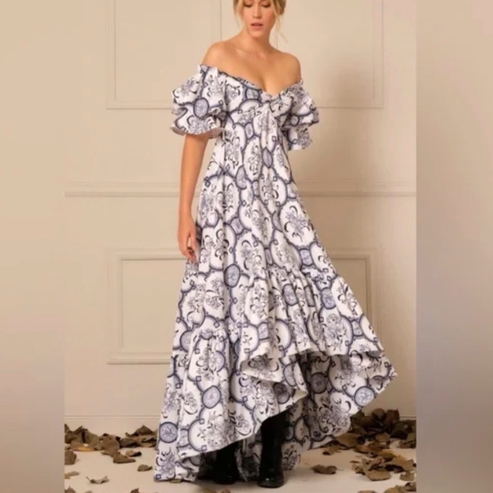 Elegant Off-Shoulder High Low Dress
